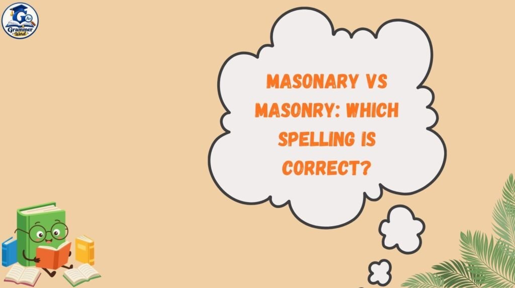 masonary vs masonry which spelling is correct