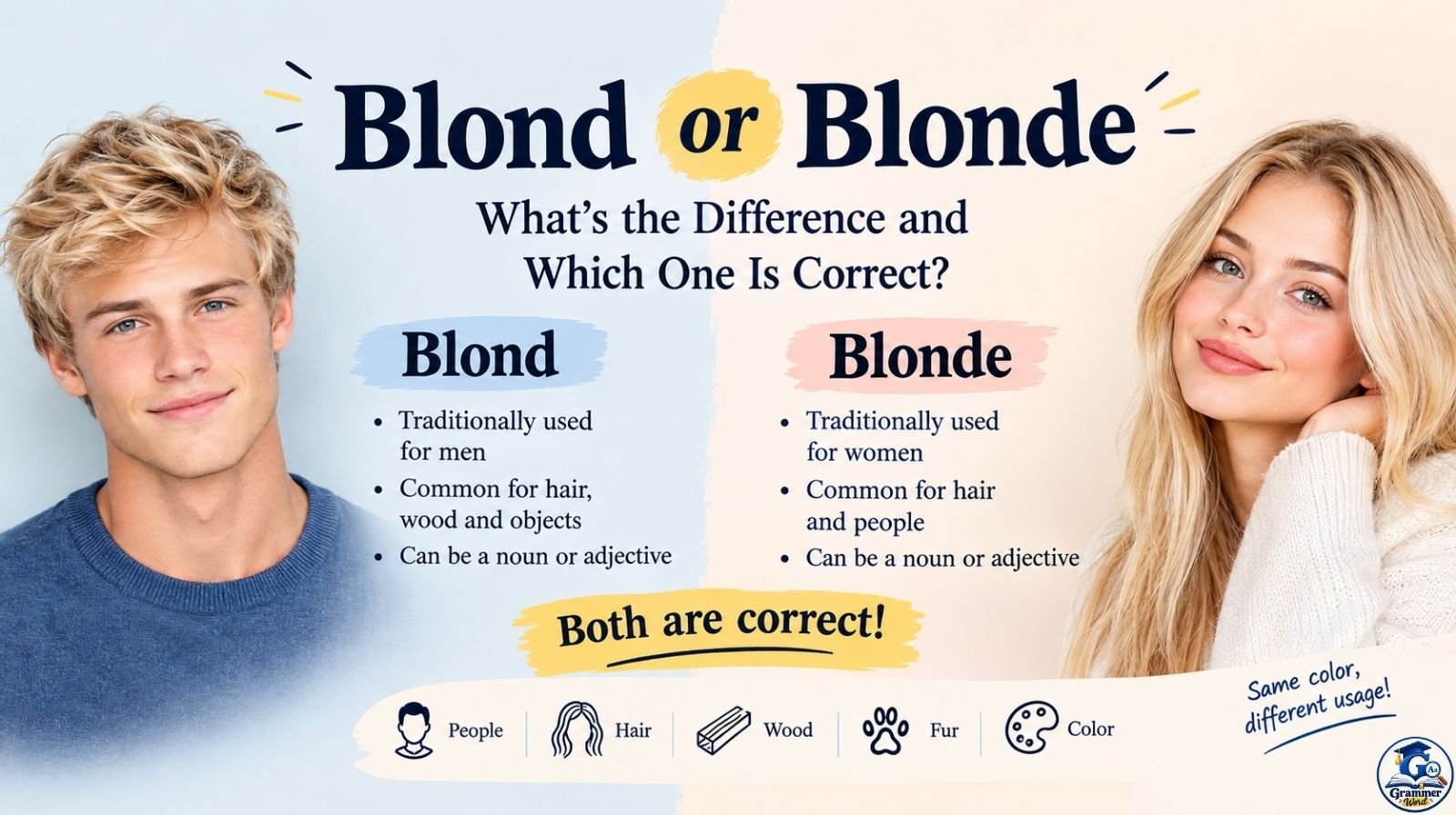 blond or blonde what’s the difference and which one is correct