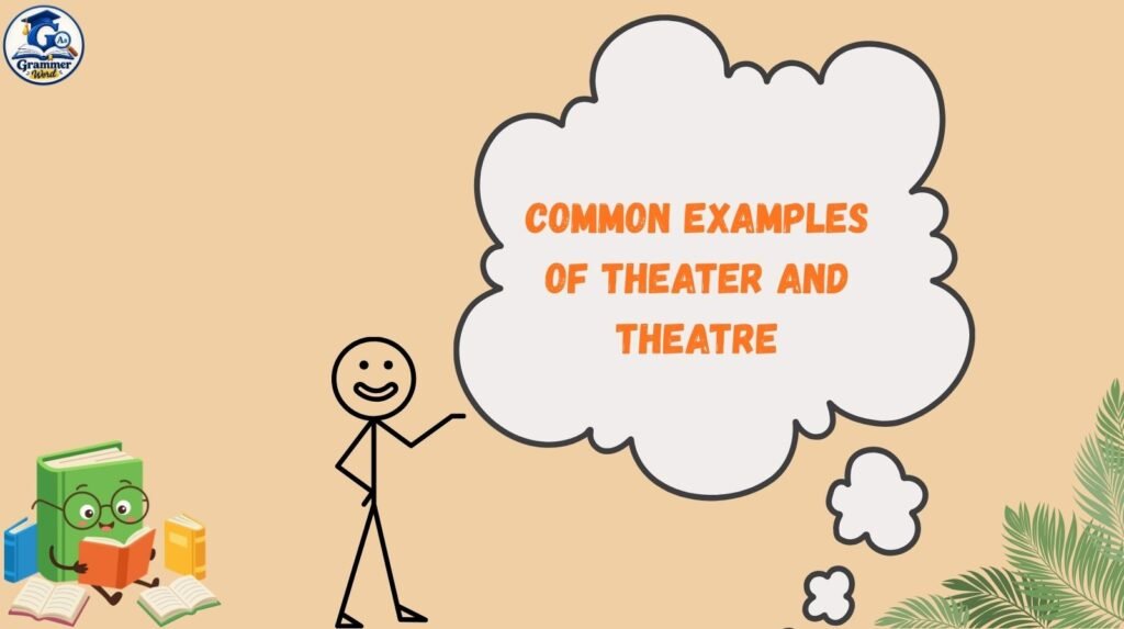 common examples of theater and theatre