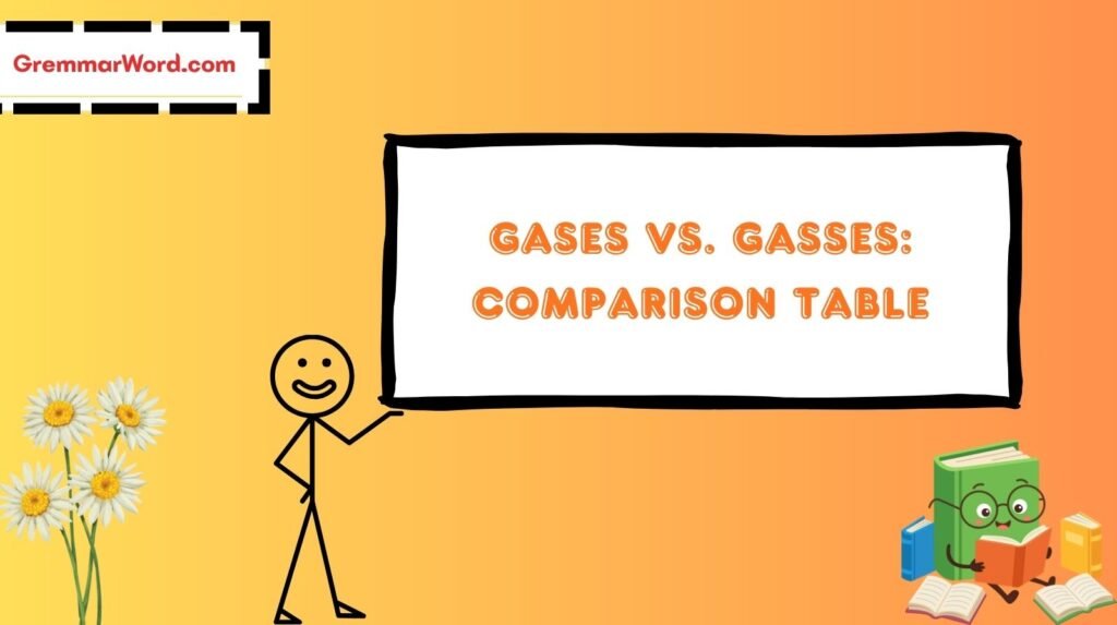 Gases vs. Gasses: Comparison Table