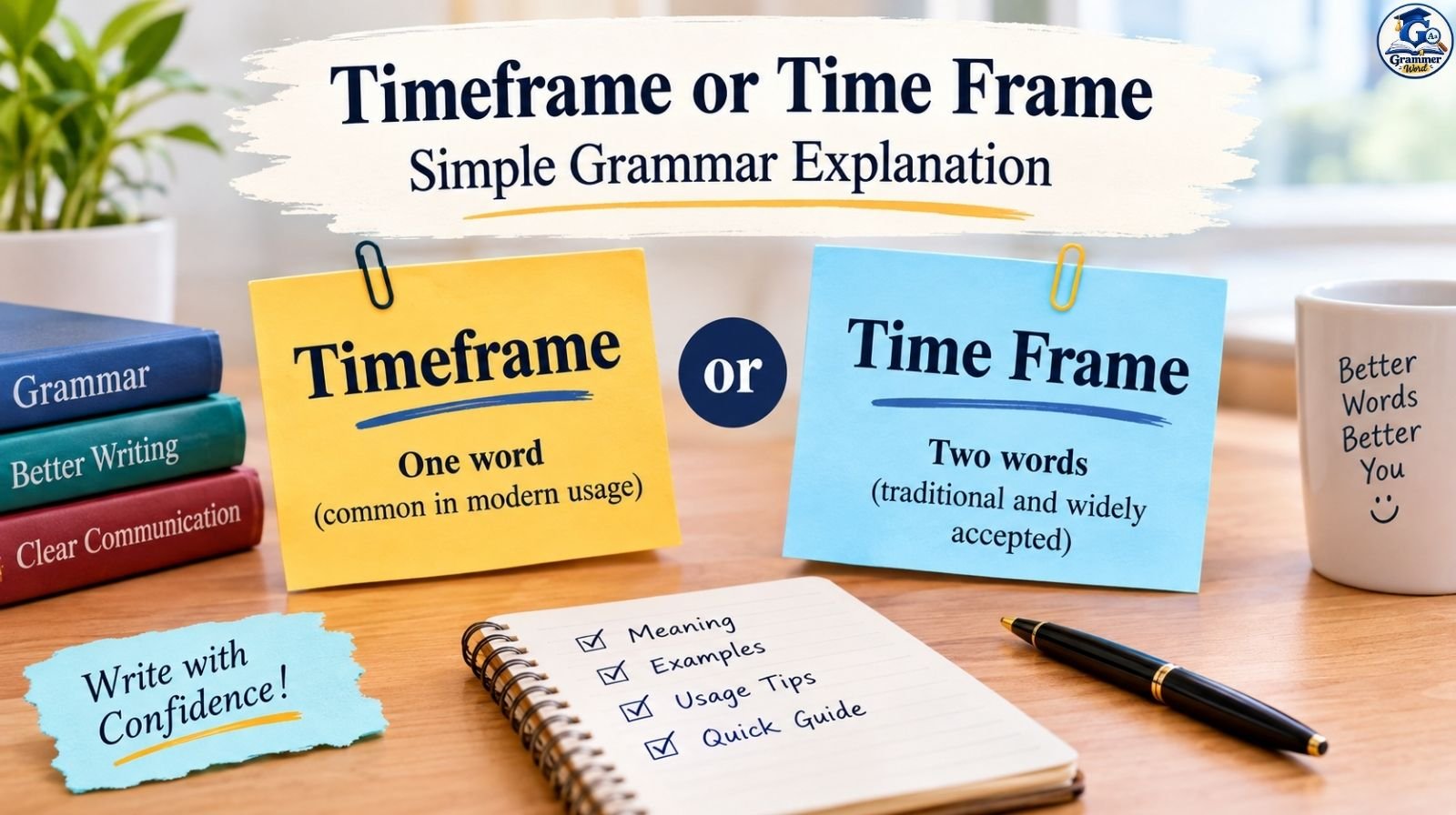 timeframe or time frame simple grammar explanation