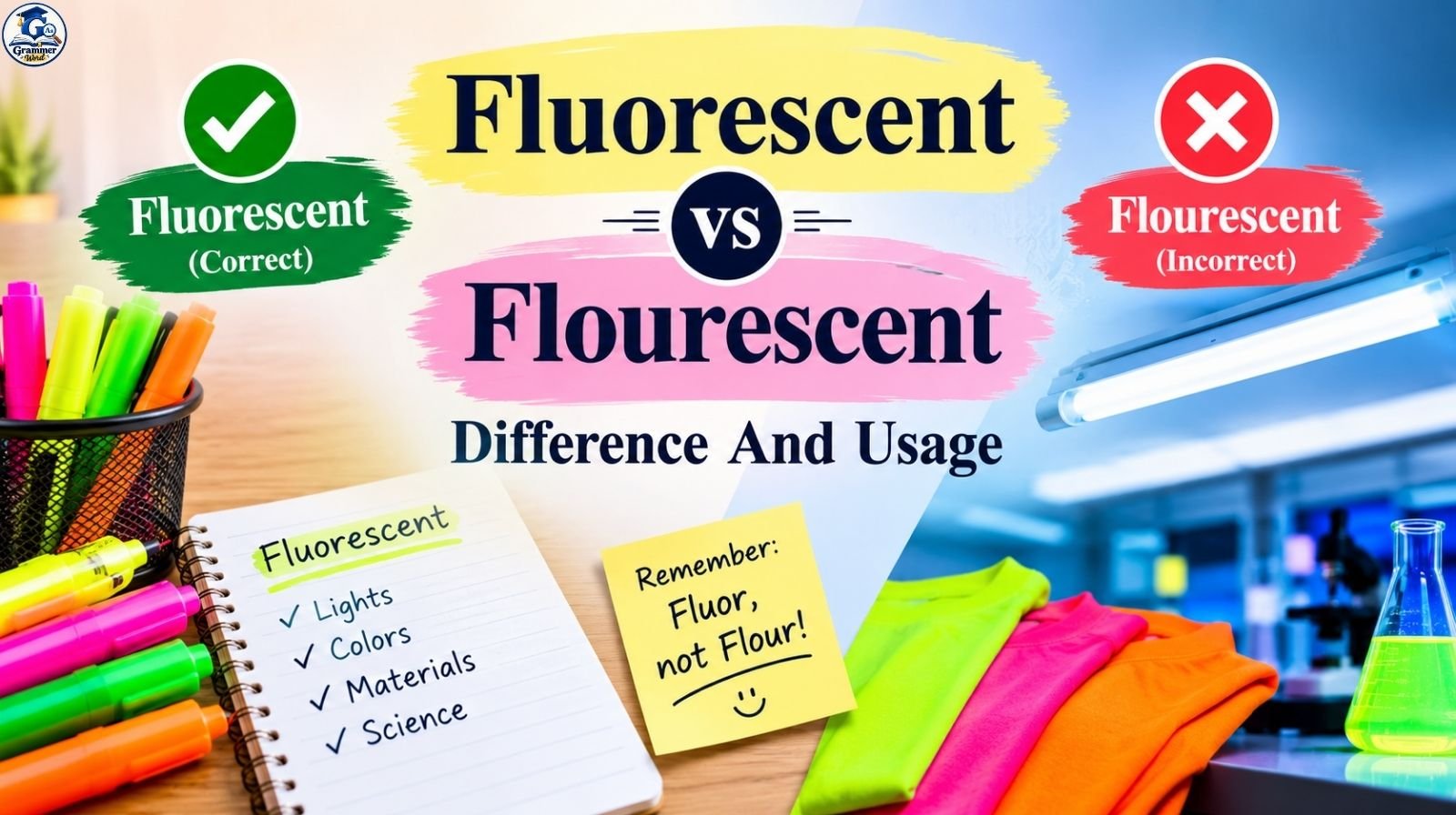 Fluorescent vs Flourescent: Difference And Usage
