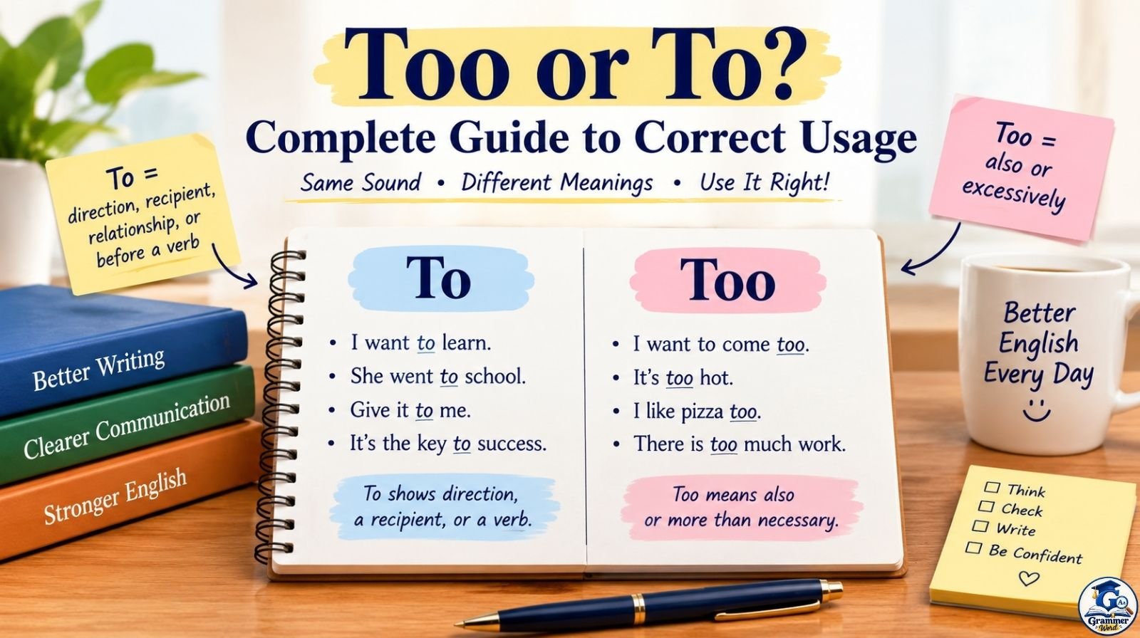 Too or To: Complete Guide To Correct Usage